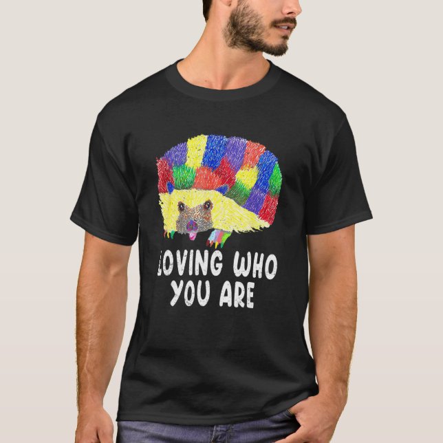 Colorful Hedgehog Lover - Loving Who You're Pride T-Shirt (Front)