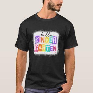 Colorful Hello Kindergarten Squad Vintage 1st Day T-Shirt