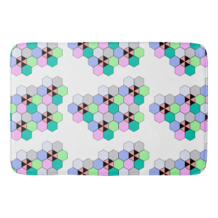 COLORFUL HEXAGON SHAPES BATH MAT