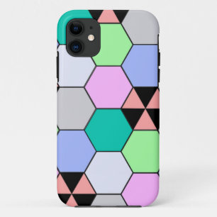 COLORFUL HEXAGON SHAPES iPhone 11 CASE