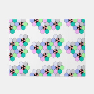 COLORFUL HEXAGON SHAPES DOORMAT