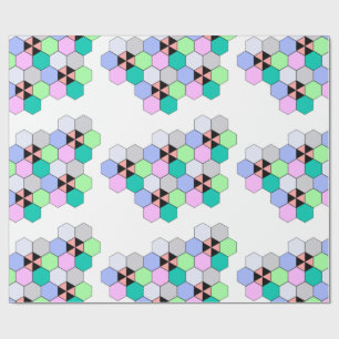 COLORFUL HEXAGON SHAPES WRAPPING PAPER