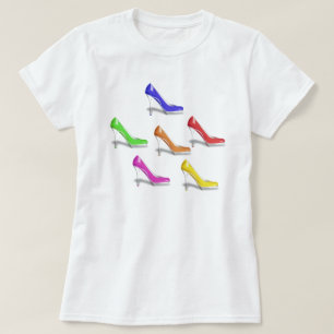 COLORFUL HIGH HEEL SHOES (RAINBOW FLAG COLORS) T-Shirt