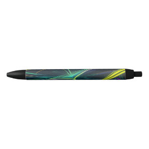 Colorful High Tech Intersecting Lights Black Ink Pen