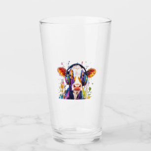 Colorful Highland Cow Glass