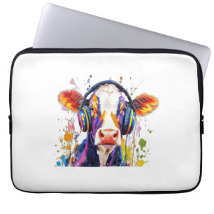 Colorful Highland Cow Laptop Sleeve