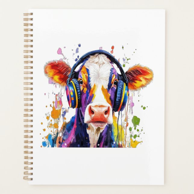 Colorful Highland Cow Planner (Front)
