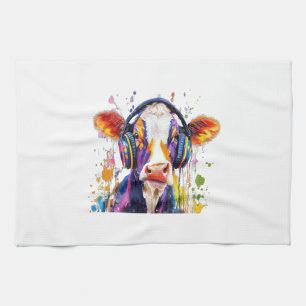 Colorful Highland Cow Tea Towel