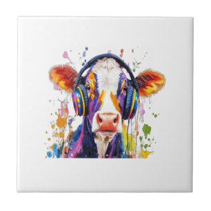 Colorful Highland Cow Tile