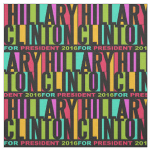 Colorful Hillary Clinton 2016 fabric