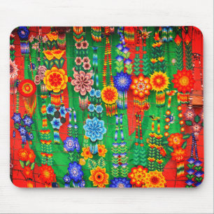 Colorful Hippie Flower Designs Mouse Mat