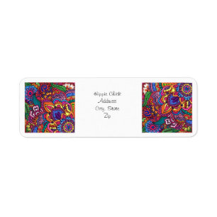 Colorful Hippie Flower Return Address Label