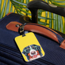 Colorful Hipster Bernese Mountain Dog