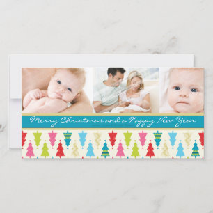 COLORFUL HOLIDAY PHOTOCARD :: patternedxmastree 1L Card