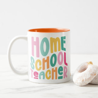 Colorful Homeschool Teacher Two-Tone Coffee Mug