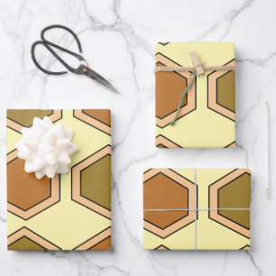 Colorful Honeycomb Birthday  Wrapping Paper Sheet