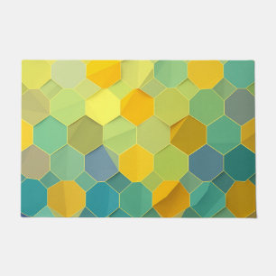 Colorful Honeycomb Geometric Pattern Doormat