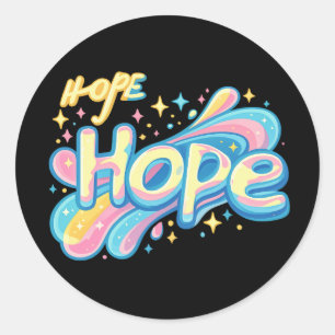 Colorful Hope Graffiti - Y2K Sparkle Aesthetic Classic Round Sticker