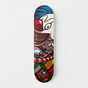 Colorful Horror Cartoon Chainsaw Killer Clown Skateboard