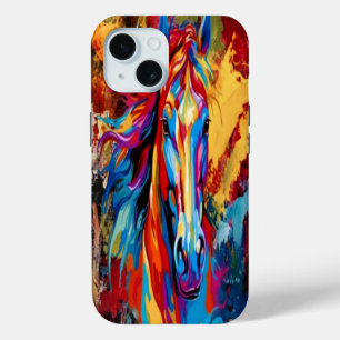 Colorful Horse Abstract Mobile Case,  iPhone 15 Case