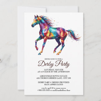 Colorful Horse Derby Party Invitation