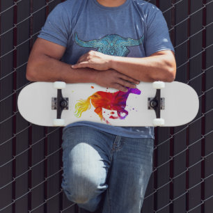 Colorful Horse Skateboard