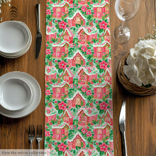 Colorful hot pink magenta preppy Christmas runner