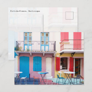 Colorful houses, Fort-de-France Martinique Postcard