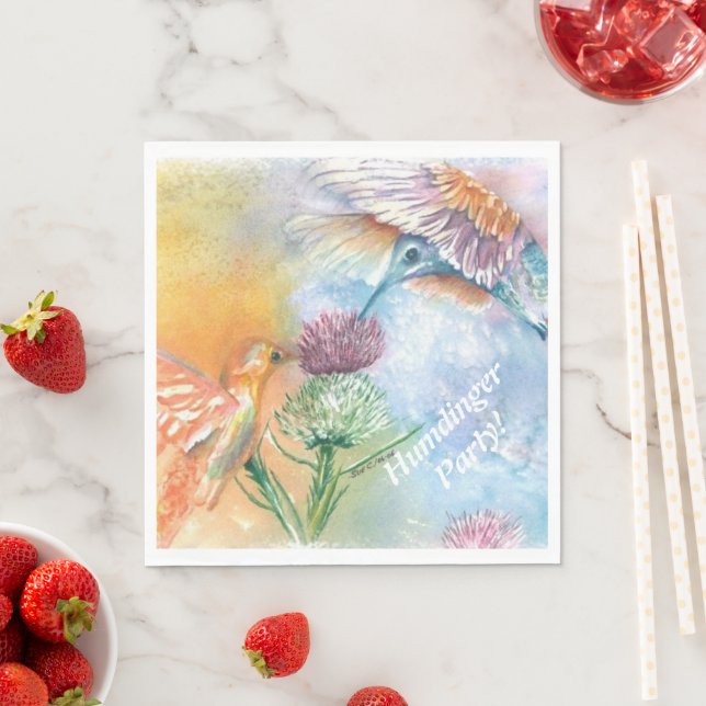 COLORFUL HUMMING BIRDS PARTY NAPKIN (Insitu)