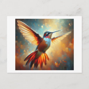 Colorful Hummingbird in Flight, Postcard