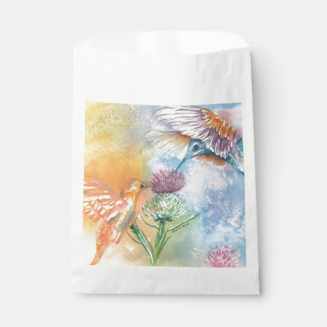 COLORFUL HUMMINGBIRDS THANK YOU FAVOUR BAGS (Front)