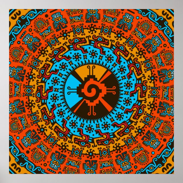 Colorful Hunab Ku Mayan symbol #7 Poster (Front)