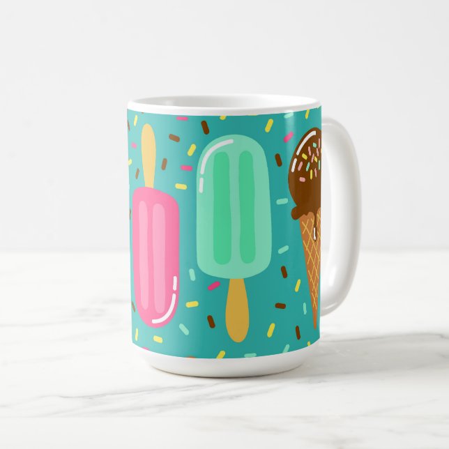 Colorful Ice Cream Pattern Summer  Coffee Mug (Front Right)