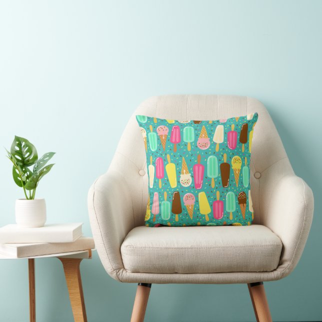 Colorful Ice Cream Pattern Summer  Cushion (Chair)