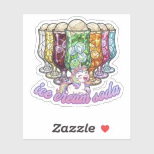 Colorful ice cream soda -with a unicorn-