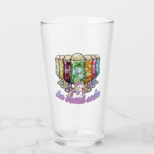 Colorful ice cream soda -with a unicorn- glass