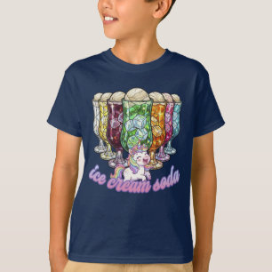 Colorful ice cream soda -with a unicorn- T-Shirt