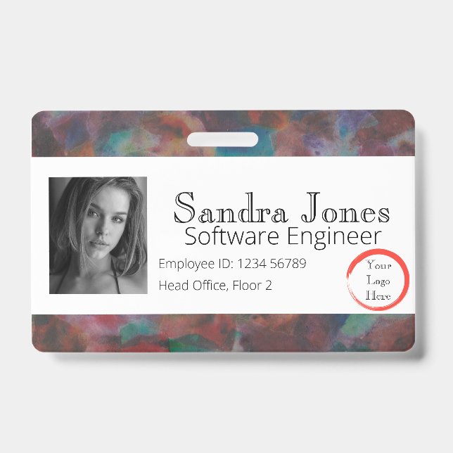 Colorful ID Card (Horizontal) Badge (Front)