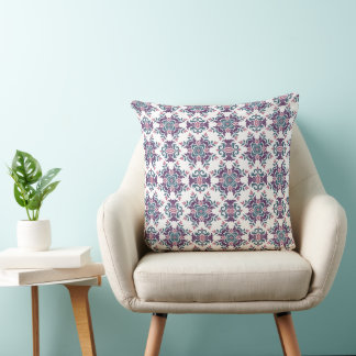 Colorful IkatFloral Motif Pattern Cushion