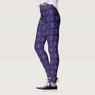 Colorful IkatFloral Motif Pattern Leggings