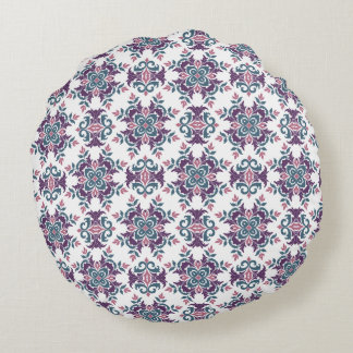 Colorful IkatFloral Motif Pattern Round Cushion