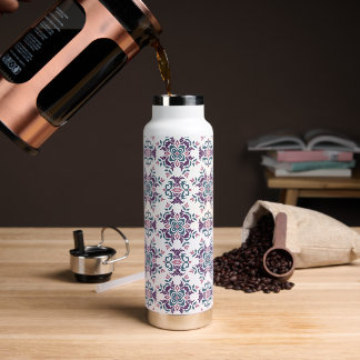 Colorful IkatFloral Motif Pattern Water Bottle