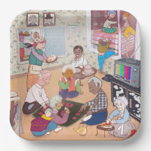 Colorful Illustrated Paper Plates  