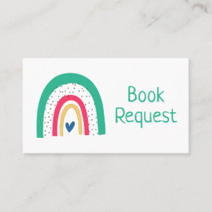 Colorful Illustrated Rainbow Book Request Card