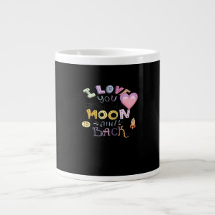 Colorful Illustration I Love You To The Moon And B Large Coffee Mug