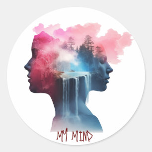 Colorful In my Brain peaceful mind  Classic Round Sticker