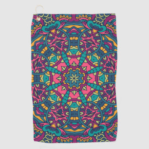Colorful Indian Mexican East Ethnic Mandal Golf Towel