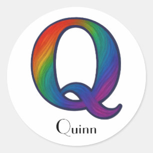 Colorful Initial Letter Q Sticker