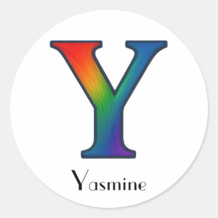 Colorful Initial Letter Y Sticker