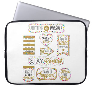 Colorful Inspirational Quotes Laptop Sleeve